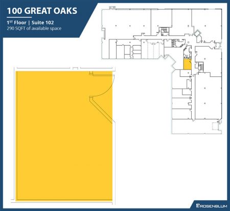 290 SF 1st Floor Office Space Floor Plan