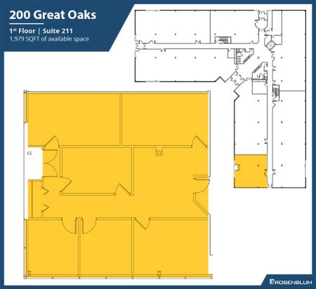 1,979 SF 1st Floor Office Space Floor Plan