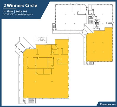 9,399 SF 1st Floor Office Space Floor Plan