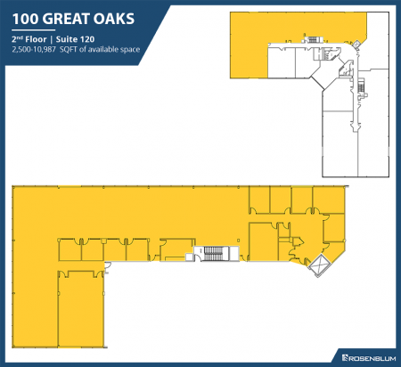 2,500–10,987 SF 2nd Floor Office Space Floor Plan