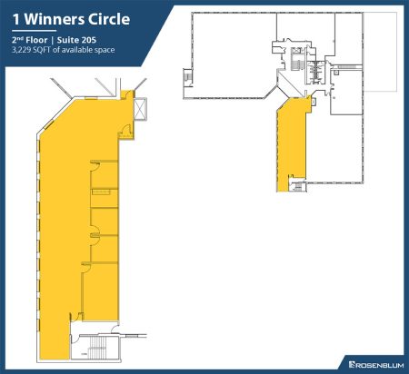 3,229 SF 2nd Floor Office Space Floor Plan