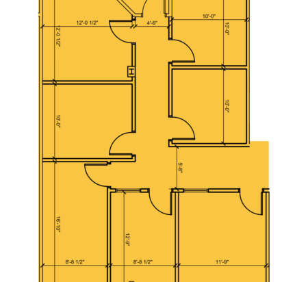 1,361 SF 1st Floor Office Space Floor Plan