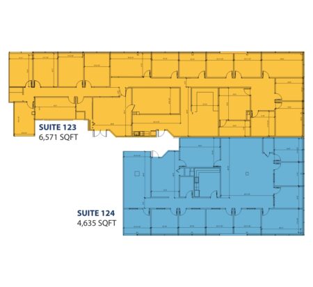 4,635–11,206 SF 1st Floor Office Space Floor Plan