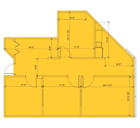 1,219 SF 2nd Floor Office Space Floor Plan